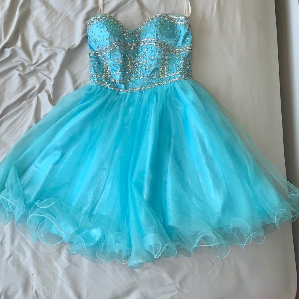Lt blue cocktail corset dress. Size 6